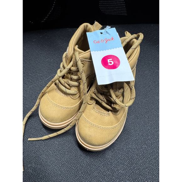 NWT Toddler Boys Cat & Jack Cognac Han Boots - Size 5 - Picture 1 of 4
